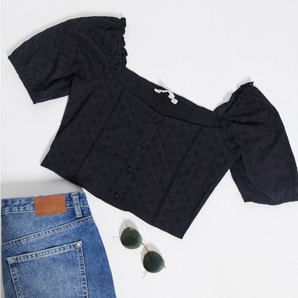 Brave Soul - Nata - Milkmaid - Blouse in Black - Picture 1 of 6